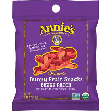 ANNIES Annie's Organic Berry Patch Bunny Fruit Snacks 2.75 oz. Pouch, PK36 13562-32006
